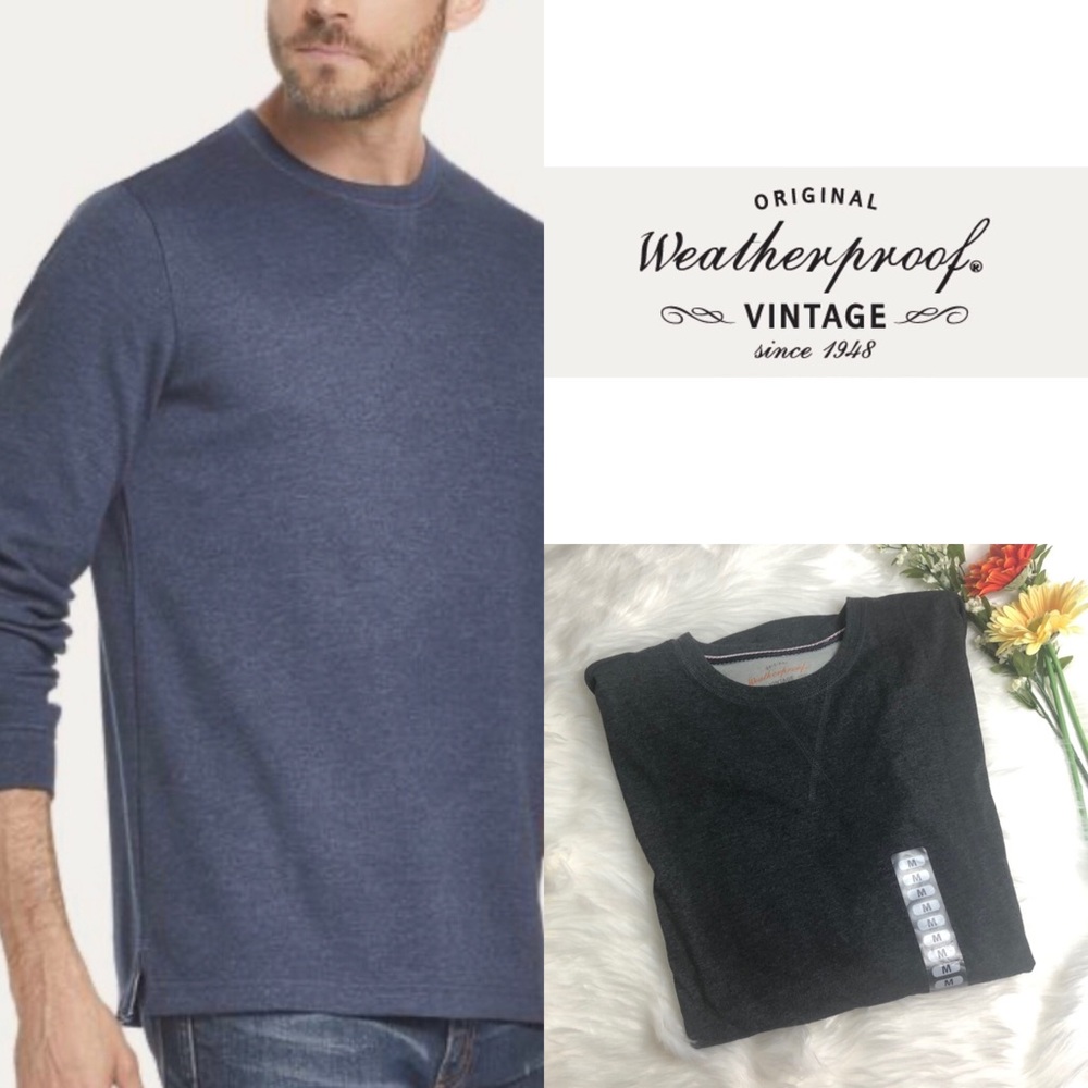 🌿50% off Mens Black Weather Proof Vintage Long Sleeve Crewneck Shirt Size M